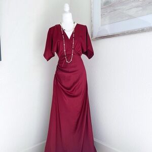 Elegant Burgundy Evening Gown